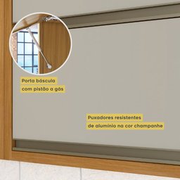 Armário Aéreo 2 Portas Basculantes Baronesa 100% Mdf - 3 Armário Aéreo 2 Portas Basculantes Baronesa 100% Mdf - 3