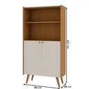 Ver imagem 4 de Estante para Livros Vértice 2 Portas 100% Mdf Cinamomo/off White - Genialflex
