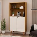 Ver imagem 1 de Estante para Livros Vértice 2 Portas 100% Mdf Cinamomo/off White - Genialflex