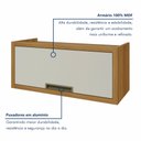 Ver imagem 2 de Armário Aéreo para Geladeira 1 Porta Basculante Imperatriz 100% MDF Marrom/Freijó/Off White