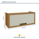 Ver imagem 5 de Armário Aéreo para Geladeira 1 Porta Basculante Imperatriz 100% MDF Marrom/Freijó/Off White