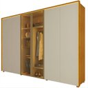 Ver imagem 2 de Guarda-Roupa Casal 6 Portas 2 Portas Reflecta com LED com Pés 100% MDF Splendor Marrom/Marrome/Off White