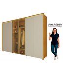 Ver imagem 5 de Guarda-Roupa Casal 6 Portas 2 Portas Reflecta com LED com Pés 100% MDF Splendor Marrom/Marrome/Off White