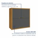 Ver imagem 2 de Armário Aéreo 2 Portas Basculantes Imperatriz 100% MDF Marrom/Freijó/Grafite
