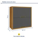 Ver imagem 5 de Armário Aéreo 2 Portas Basculantes Imperatriz 100% MDF Marrom/Freijó/Grafite