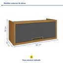 Ver imagem 5 de Armário Aéreo para Geladeira 1 Porta Basculante Imperatriz 100% MDF Marrom/Freijó/Grafite