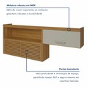 Ver imagem 2 de Armário Aéreo 2 Portas 1 Nicho Ripado 200 cm Princesa 100% MDF Marrom/Freijó/Off White