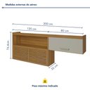 Ver imagem 7 de Armário Aéreo 2 Portas 1 Nicho Ripado 200 cm Princesa 100% MDF Marrom/Freijó/Off White