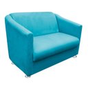Ver imagem 2 de Namoradeira Tilla Decorativa 2 Lugares Suede Azul Turquesa