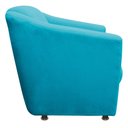 Ver imagem 3 de Namoradeira Tilla Decorativa 2 Lugares Suede Azul Turquesa