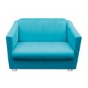 Ver imagem 1 de Namoradeira Tilla Decorativa 2 Lugares Suede Azul Turquesa