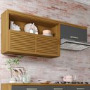 Ver imagem 1 de Armário Aéreo 2 Portas 1 Nicho Ripado 200 Cm Princesa  100% Mdf