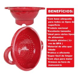 Escorredor de Massa com Alça - Vermelho - 2