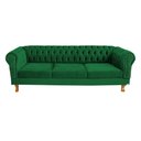 Ver imagem 1 de Sofá Chesterfield Capitone Duque Suede verde bandeira 1,80cm
