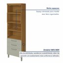 Ver imagem 2 de Paneleiro 2 Portas 3 Gavetas Princesa 100% MDF Marrom/Freijó/Off White