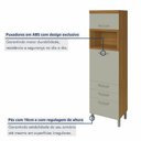 Ver imagem 3 de Paneleiro 2 Portas 3 Gavetas Princesa 100% MDF Marrom/Freijó/Off White
