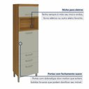 Ver imagem 6 de Paneleiro 2 Portas 3 Gavetas Princesa 100% MDF Marrom/Freijó/Off White
