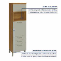 Paneleiro 2 Portas 3 Gavetas Princesa 100% MDF Marrom/Freijó/Off White - 6 Paneleiro 2 Portas 3 Gavetas Princesa 100% MDF Marrom/Freijó/Off White - 6