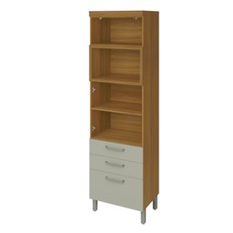 Paneleiro 2 Portas 3 Gavetas Princesa 100% MDF Marrom/Freijó/Off White - 10 Paneleiro 2 Portas 3 Gavetas Princesa 100% MDF Marrom/Freijó/Off White - 10