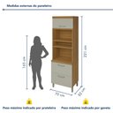 Ver imagem 7 de Paneleiro Torre Quente 2 Portas 1 Gaveta Princesa 100% MDF Marrom/Freijó/Off White