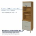 Ver imagem 3 de Paneleiro Torre Quente 2 Portas 1 Gaveta Princesa 100% MDF Marrom/Freijó/Off White