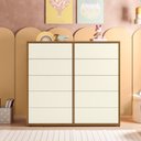 Ver imagem 5 de Cômoda para Quarto Infantil 10 Gavetas Melinda Marrom/Freijó/Off White