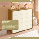 Ver imagem 6 de Cômoda para Quarto Infantil 10 Gavetas Melinda Marrom/Freijó/Off White