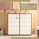 Ver mais imagens de Cômoda para Quarto Infantil 10 Gavetas Melinda Marrom/Freijó/Off White