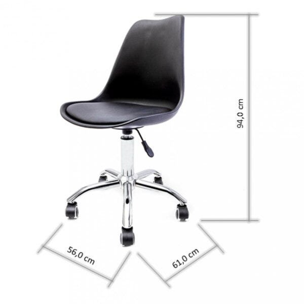 Cadeira para Escritório Eames Estofada Saarinen PP Base Aço Cromado - 3