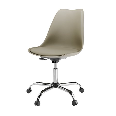 Cadeira Escritório Eames Estofada Saarinen PP Base Aço Cromado