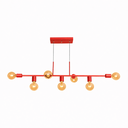 Ver imagem 1 de Pendente Ciciliano Aluminio Teto e27 7 Luzes Lumini Lab - Vermelho Brilhante