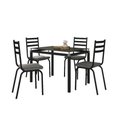 Ver imagem 3 de Mesa 4 Cadeiras Malva Tampo Vidro 107cm Preto Platina