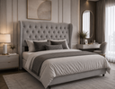 Ver imagem 3 de Cabeceira para Cama Box Casal 1.40 Tecido Boucle:Cinza