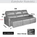 Ver imagem 3 de Sofá 4 Lugares 2,50m Retrátil e Reclinável Lyon Bom Pastor