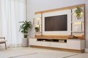 Ver imagem 1 de Conjunto Modular 297cm para Tv com Rack + Painel + 2 Módulos Laterais São Paulo Linea Brasil - Tauar