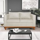 Ver imagem 1 de Sofá 3 Lugares Europa 180 cm Estilo Conforto e Elegância Linho Bege - Amarena Móveis