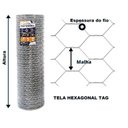 Ver imagem 7 de TELA HEXAGONAL GALINHEIRO TAG MALHA 2" FIO BWG 18 (1,24mm) RL 25X1,2m