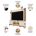 Ver imagem 3 de Estante Painel TV 70 pol. 198cm com LED Lugo Off White/Amendoa Z30 - Mpozenato