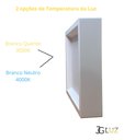 Ver imagem 2 de Painel Led Recuado de Sobrepor 24w Plafon Quadrado Bivolt - Branco - Branco Neutro 4000k - 110v/220v