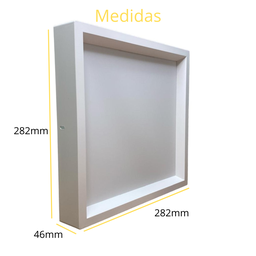 Painel Led Recuado de Sobrepor 24w Plafon Quadrado Bivolt - Branco - Branco Neutro 4000k - 110v/220v - 3
