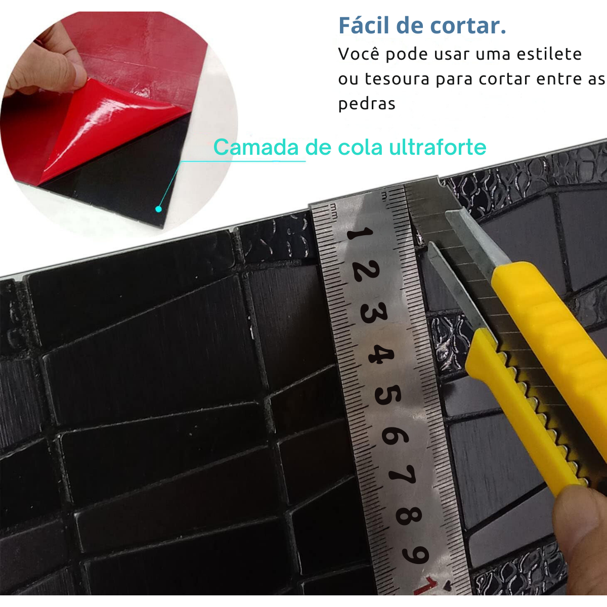 Pastilha Adesiva Aluminio Decoração Banheiro Cozinha Quad Pe - 7