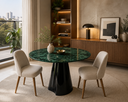 Ver imagem 1 de Mesa de Jantar Mármore Verde Guatemala 80cm Cone Lua