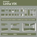 Ver mais imagens de Balcão de Cozinha 80 cm 2 Gavetas (sem Tampo) Branco/Verde Vik Madesa