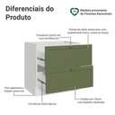 Ver imagem 3 de Balcão de Cozinha 80 cm 2 Gavetas (sem Tampo) Branco/Verde Vik Madesa
