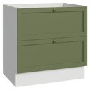 Ver imagem 1 de Balcão de Cozinha 80 cm 2 Gavetas (sem Tampo) Branco/Verde Vik Madesa