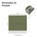 Ver imagem 2 de Balcão de Cozinha 80 cm 2 Gavetas (sem Tampo) Branco/Verde Vik Madesa
