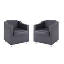 Ver imagem 1 de Kit 2 Poltronas para Recepção Clínica Médica - Balaqui Decor Cor:Courino Cinza