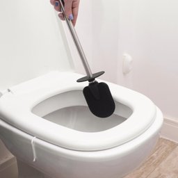 Escova sanitária com suporte cerâmica listras verde Oikos - 8