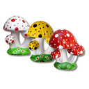 Ver imagem 1 de Kit Decoração Casa e Jardim Trio de Cogumelinhos em Cerâmica