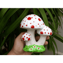 Ver imagem 3 de Kit Decoração Casa e Jardim Trio de Cogumelinhos em Cerâmica